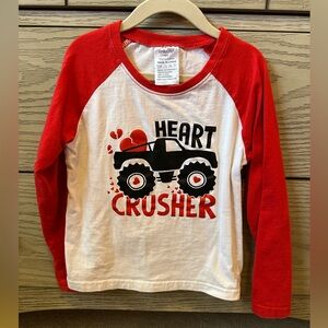 Kids Heart Crusher Raglan Long-Sleeve Shirt - Red & White
